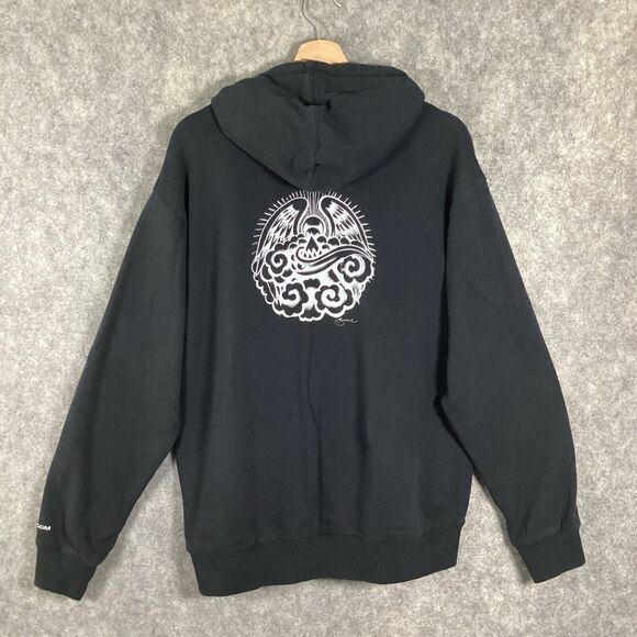 Volcom Mens D.I Shred Fleece Pullover Hoodie Size M Black Kangaroo Pocket Jersey - Picture 2 of 16